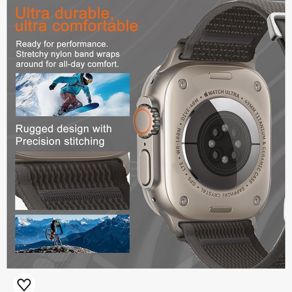 NWT Trail Loop Sport Band - Apple Watch Band Adjustable Velcro Nylon Strap - Picture 4 of 14